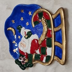 CELEBRATE THE SEASON 🎅 SANTA CLAUS CERAMIC  PLATE